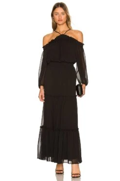 Off The Shoulder Dress Rich Black
