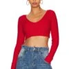 Mina Crop Sweater Red 2 Mina Crop Sweater Red -Hot Sale Clothing Store AAYR WK36 V1