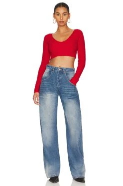 Mina Crop Sweater Red -Hot Sale Clothing Store AAYR WK36 V4