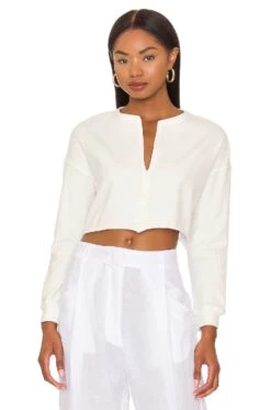 Paislee Zip Front Top White