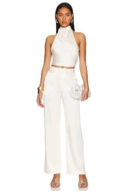 Silk Trousers White -Hot Sale Clothing Store AEXR WP4 V4