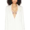 Alice + Olivia Denny Notch Collar Boyfriend Blazer Ecru