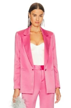 Alice + Olivia Denny Notch Collar Boyfriend Blazer Ecru -Hot Sale Clothing Store ALI WO197 V1