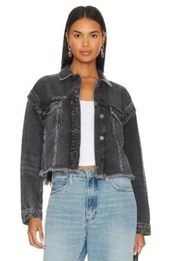 AllSaints Chlo Denim Jacket Washed Black