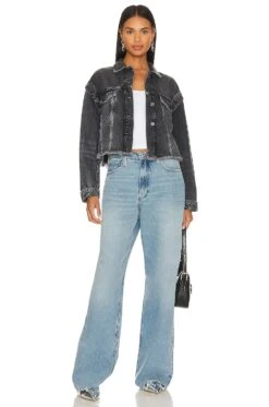 AllSaints Chlo Denim Jacket Washed Black -Hot Sale Clothing Store ALLR WO172 V5