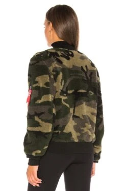 Alpha Industries I-2B Sherpa Flight Jacket Woodland Camo -Hot Sale Clothing Store ALPR WO32 V3