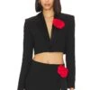 X Revolve Romeo Blazer Black & Red Rose -Hot Sale Clothing Store AMAN WO114 V1