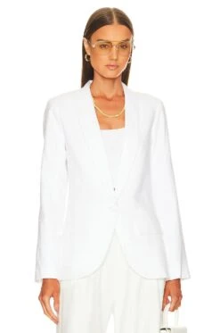 X REVOLVE Jane Linen Blazer White