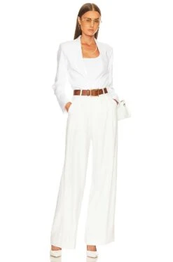 X REVOLVE Jane Linen Blazer White -Hot Sale Clothing Store AMAN WO91 V5