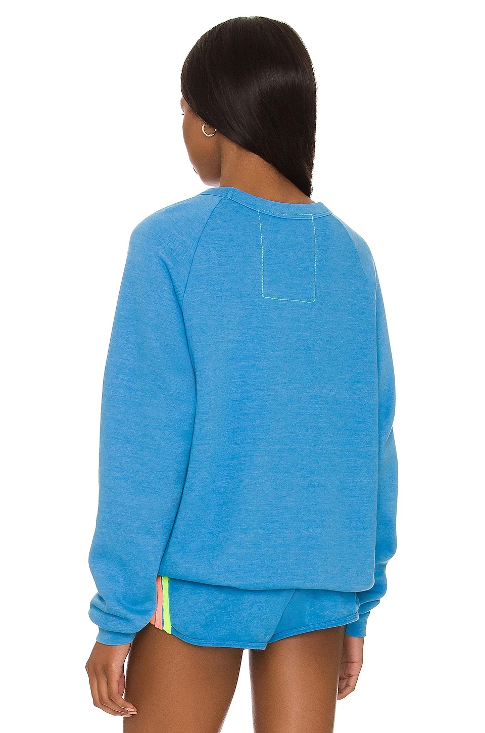 5 Stripe Crewneck Sweatshirt Ocean, Neon Pink, & Yellow 5 5 Stripe Crewneck Sweatshirt Ocean, Neon Pink, & Yellow - Image 3