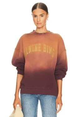 ANINE BING Harvey Sweatshirt Washed Faded Burgundy