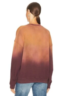 ANINE BING Harvey Sweatshirt Washed Faded Burgundy -Hot Sale Clothing Store ANIN WK122 V3