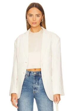 ANINE BING Quinn Blazer Eggshell