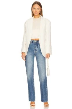 ANINE BING Quinn Blazer Eggshell -Hot Sale Clothing Store ANIN WO140 V5