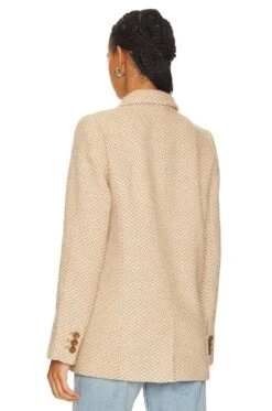ANINE BING Fishbone Blazer Tan & Cream -Hot Sale Clothing Store ANIN WO147 V4