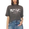 ANINE BING Wes Tee Painted Muse Washed Faded Black -Hot Sale Clothing Store ANIN WS267 V1