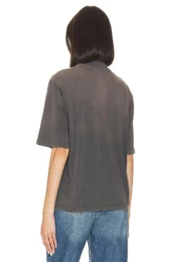 ANINE BING Wes Tee Painted Muse Washed Faded Black -Hot Sale Clothing Store ANIN WS267 V3