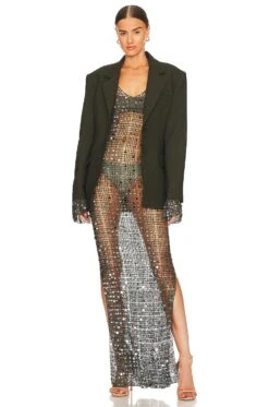 X REVOLVE Crochet Maxi Dress Dark Olive -Hot Sale Clothing Store AYAR WD39 V4