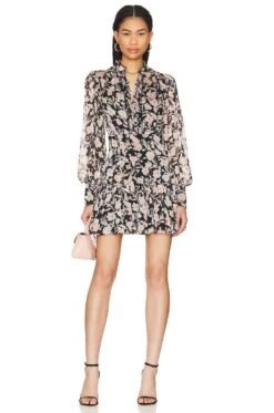 Bardot Amelie Floral Mini Dress Apricot Floral