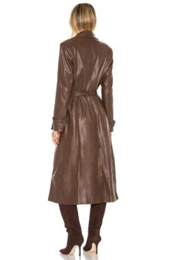 Bardot Faux Leather Trench Coat Chocolate -Hot Sale Clothing Store BARD WO61 V4