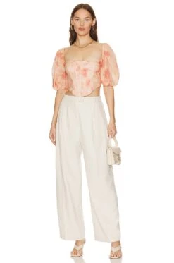 Bardot Kiah Corset Top Orange Floral -Hot Sale Clothing Store BARD WS340 V4