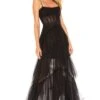 BCBGMAXAZRIA Corset Tulle Gown Black -Hot Sale Clothing Store BCB WD758 V1