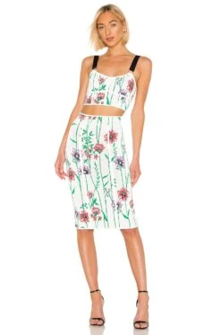 BCBGMAXAZRIA Cropped Knit Top Gardenia Combo -Hot Sale Clothing Store BCB WS558 V4