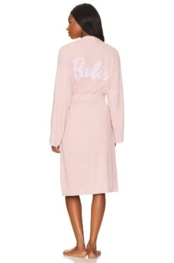 CozyChic Lite Barbie Robe Dusty Rose & White