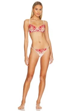 BLUEBELLA Marseille Thong Tomato Red & Pale Pink -Hot Sale Clothing Store BEBE WI394 V4