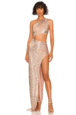 X REVOLVE Ora Dress Gold