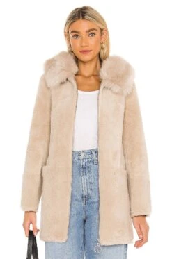 Molly Faux Fur Jacket Light Beige