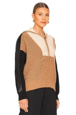 Shavon Faux Leather Half Zip Multi -Hot Sale Clothing Store CENT WK575 V2