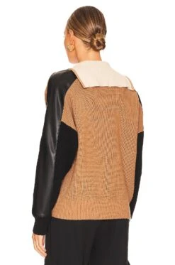 Shavon Faux Leather Half Zip Multi -Hot Sale Clothing Store CENT WK575 V3