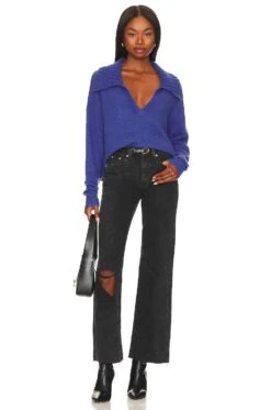 Yvonne Polo Sweater Blue Jay -Hot Sale Clothing Store CENT WK583 V4