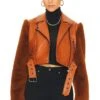 Camila Coelho Florencia Moto Jacket Caramel