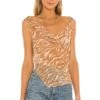 Camila Coelho Tati Cowl Cami Brown Zebra -Hot Sale Clothing Store COEL WS117 V1