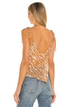 Camila Coelho Tati Cowl Cami Brown Zebra -Hot Sale Clothing Store COEL WS117 V4