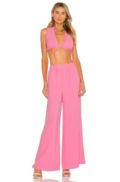 Camila Coelho Devon Crop Top Hot Pink -Hot Sale Clothing Store COEL WS145 V4
