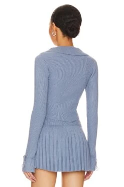 Cielo Ribbed Cardigan Denim Blue -Hot Sale Clothing Store DGUI WK29 V3