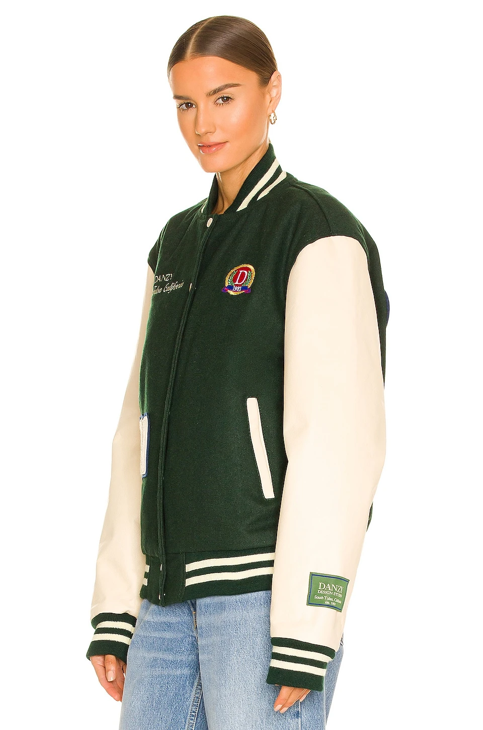 Varsity Jacket Hunter Green & Cream 5 Varsity Jacket Hunter Green & Cream - Image 3
