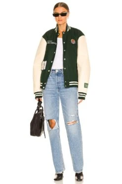 Varsity Jacket Hunter Green & Cream 11 Varsity Jacket Hunter Green & Cream -Hot Sale Clothing Store DNZY WO1 V5