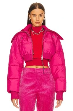 Caroun Cropped Puffer Pink