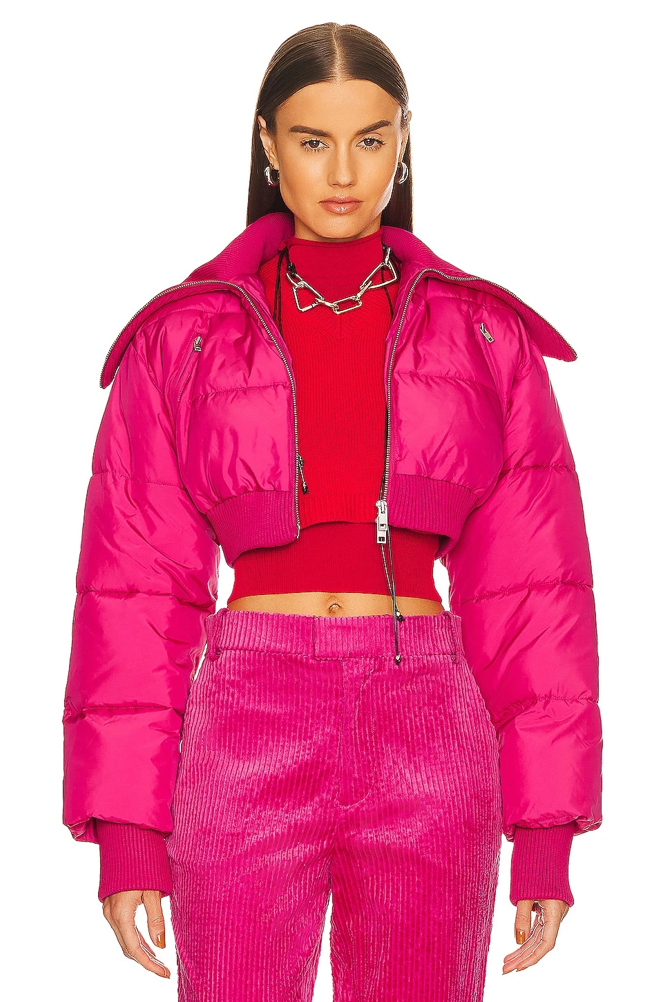 Caroun Cropped Puffer Pink 3 Caroun Cropped Puffer Pink
