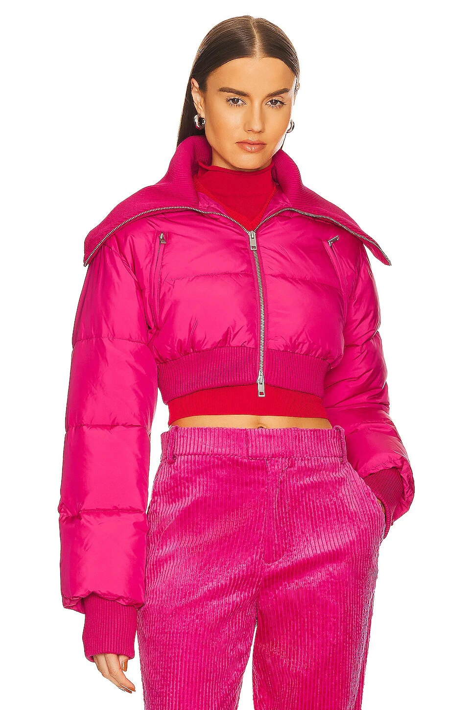 Caroun Cropped Puffer Pink 4 Caroun Cropped Puffer Pink - Image 2