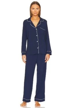 Eberjey Gisele Long PJ Set Sunrise & Ivory -Hot Sale Clothing Store EBER WI1283 V1