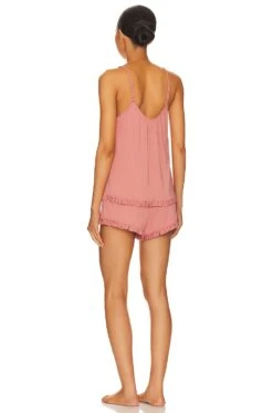 Eberjey Gisele Ruffle Cami & Short PJ Set Old Rose 6 Eberjey Gisele Ruffle Cami & Short PJ Set Old Rose -Hot Sale Clothing Store EBER WI1307 V3