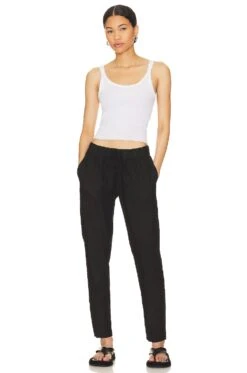 Linen Easy Pant Black -Hot Sale Clothing Store ENZA WP130 V4