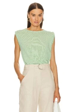 FRAME Knotted Rolled Tee Bright Peridot