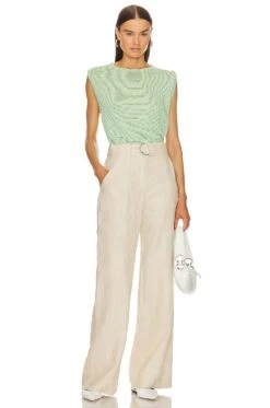 FRAME Knotted Rolled Tee Bright Peridot -Hot Sale Clothing Store FAME WS189 V4