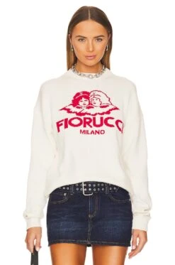 FIORUCCI Milan Angels Intarsia Jumper Cream